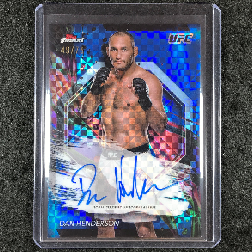 2024 Topps Finest UFC DAN HENDERSON Finest Autograph Blue Checkerboard 49/75