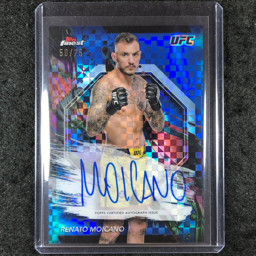 2024 Topps Finest UFC RENATO MOICANO Finest Autograph Blue Checkerboard 50/75