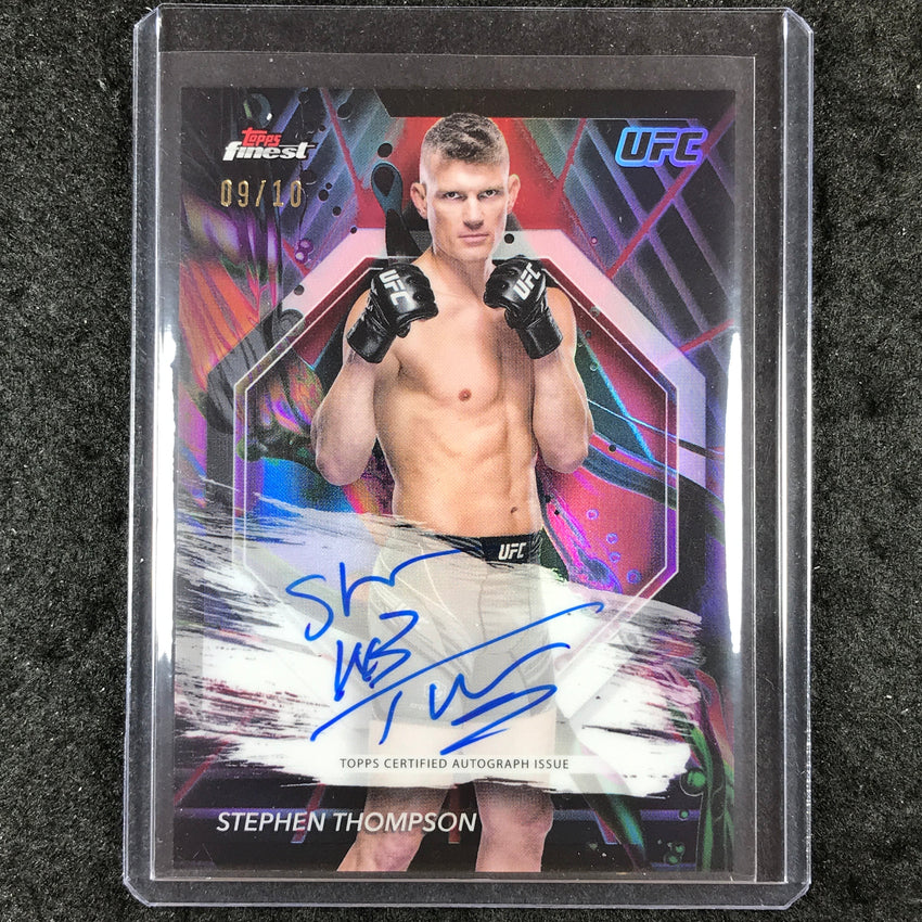 2024 Topps Finest UFC STEPHEN THOMPSON Finest Autograph Red Black Vapor 9/10