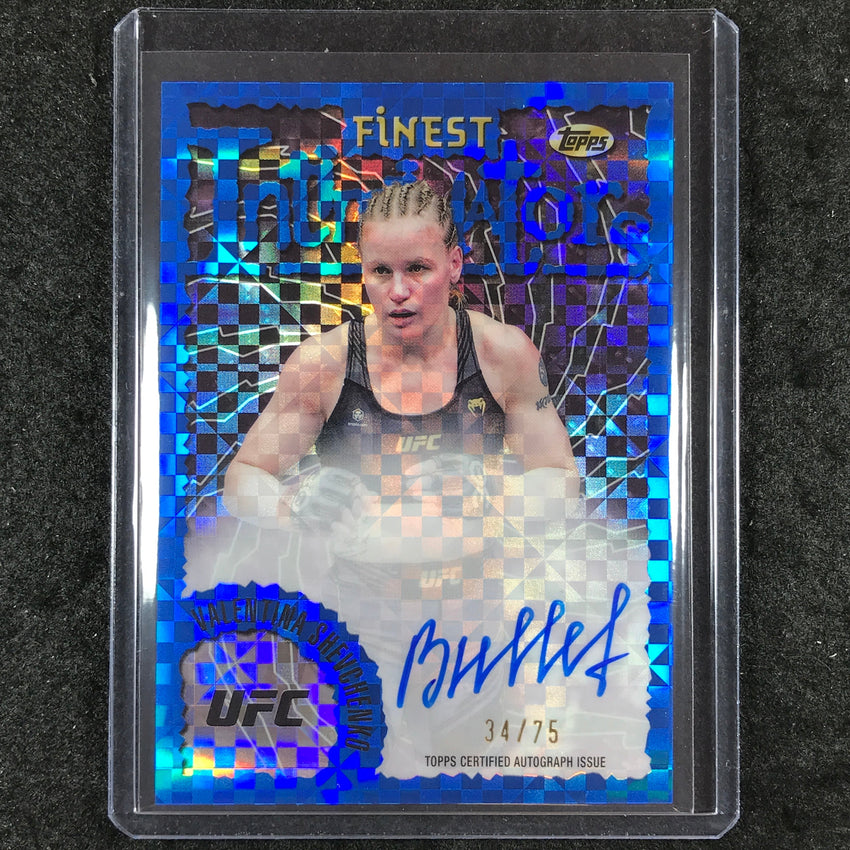 2024 Topps Finest UFC VALENTINA SHEVCHENKO Intimidators Auto Blue Checker 34/75