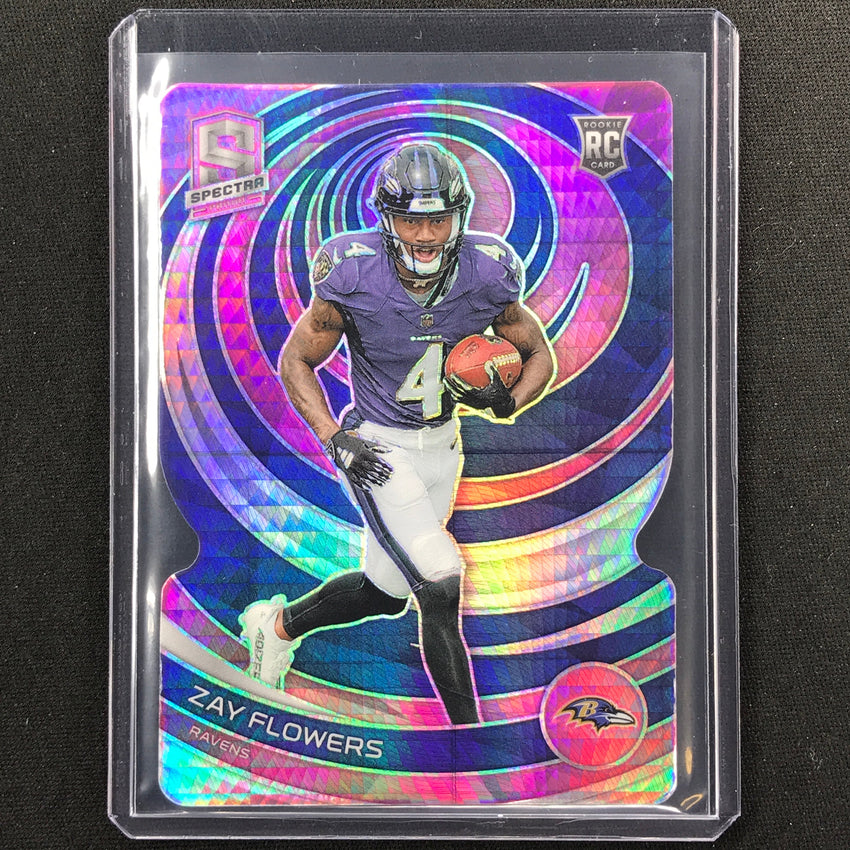 2023 Spectra Football Zay Flowers Rookie Base Pink Neon Die-cut 7/20