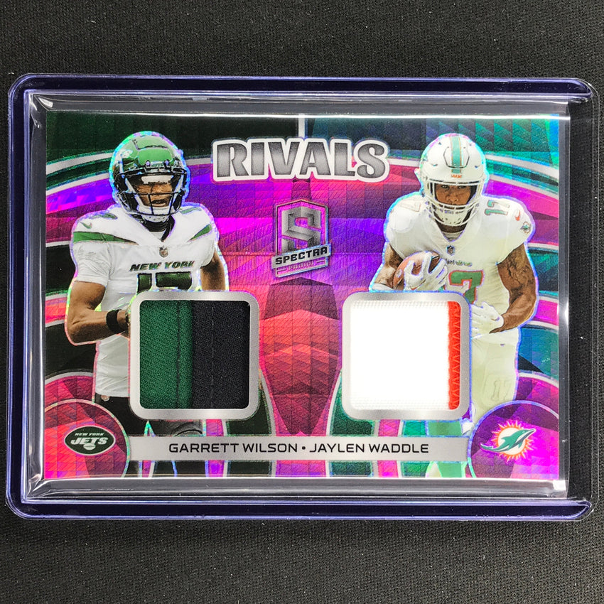 2023 Spectra Football Garrett Wilson Jaylen Waddle Rivals Dual Patch Pink 6/15