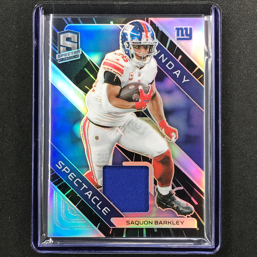 2023 Spectra Football Saquon Barkley Sunday Spectacle Jersey Relic Hyper 60/75