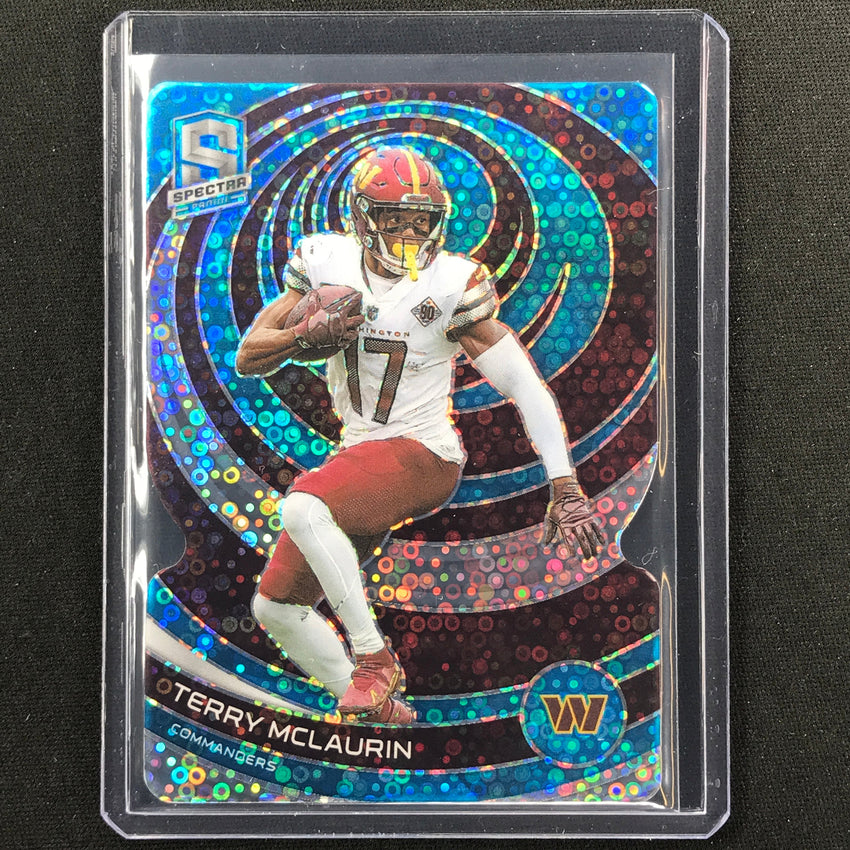 2023 Spectra Football Terry Mclaurin Base Blue Neon Die-cut 34/50
