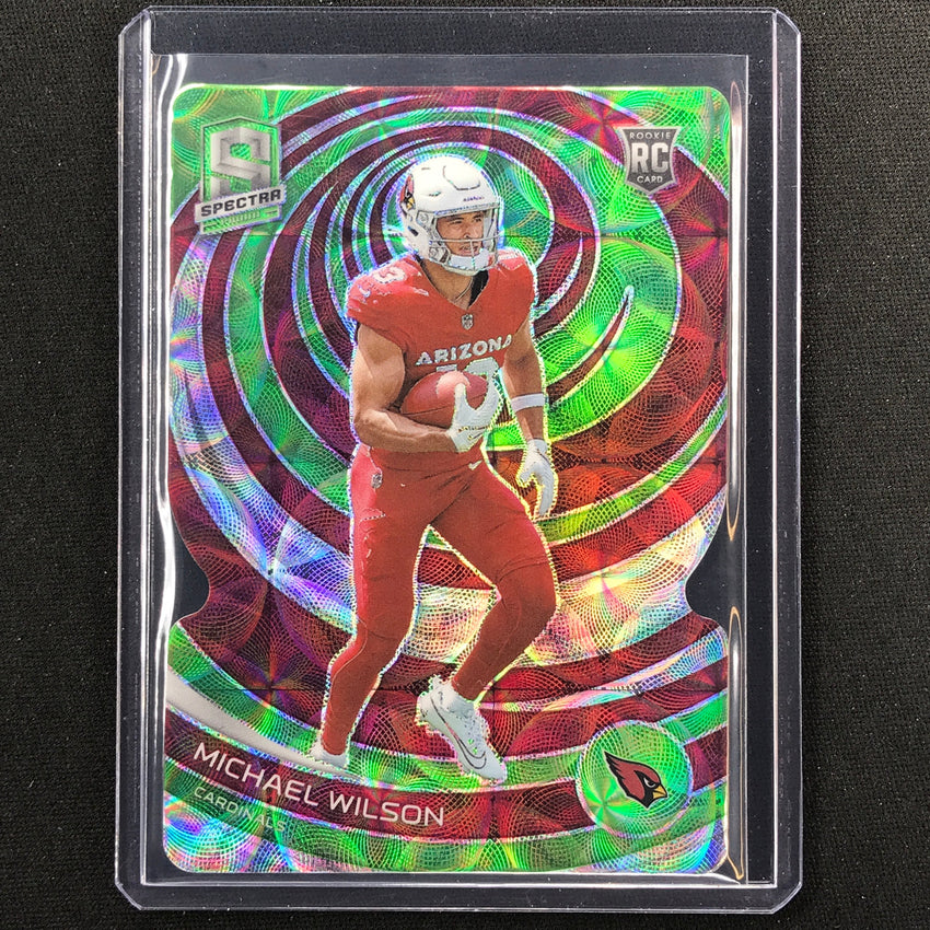 2023 Spectra Football Michael Wilson Rookie Base Green Neon Die-cut 1/30