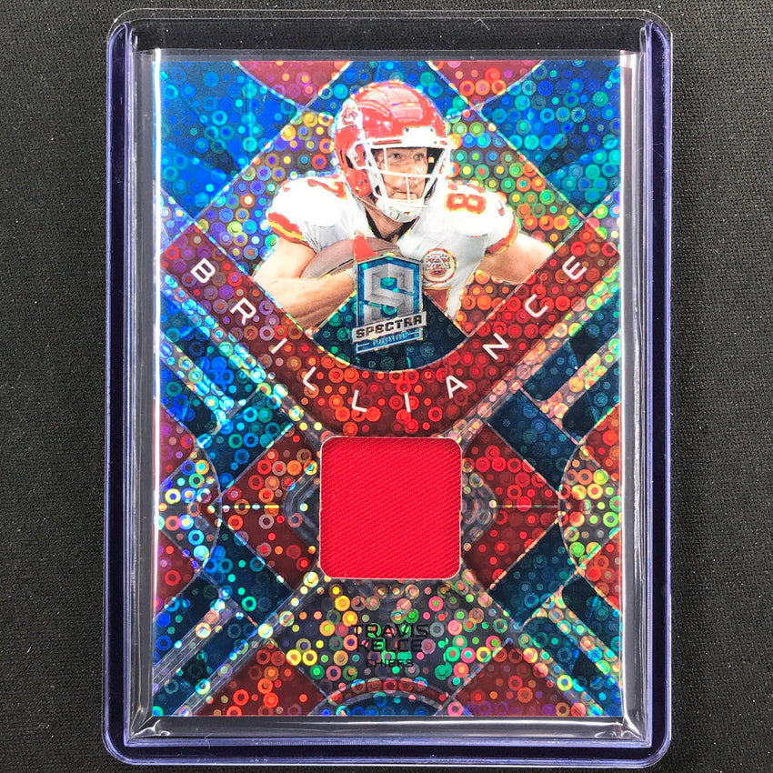 2023 Spectra Football Travis Kelce Brilliance Jersey Relic Blue Neon 42/50