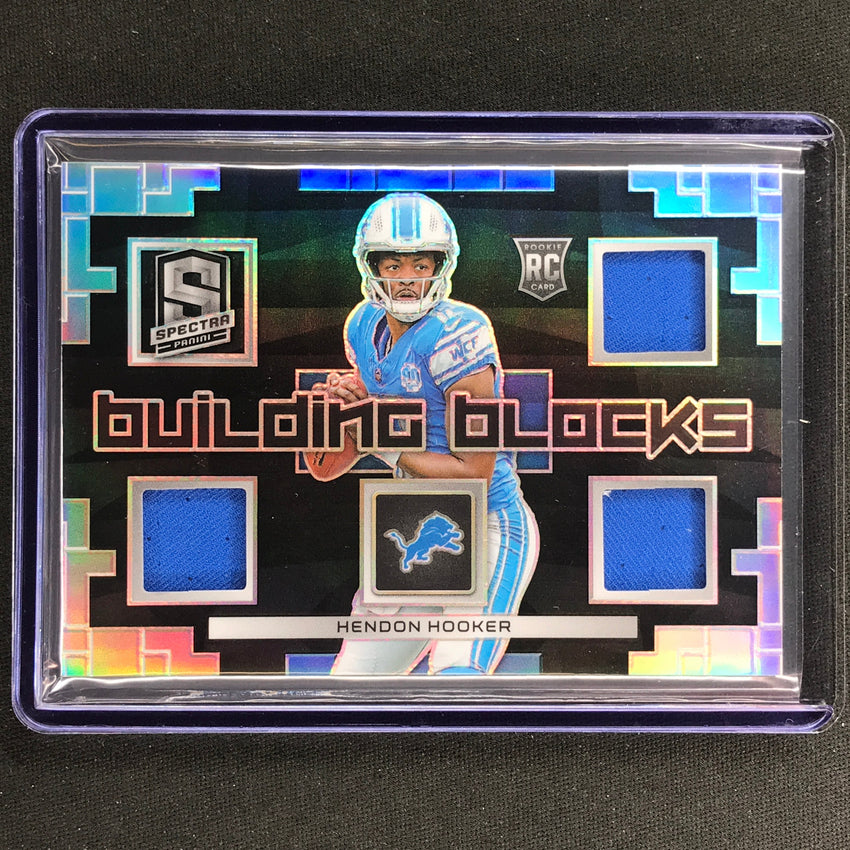 2023 Spectra Football Hendon Hooker Building Blocks Rookie Triple Jersey 39/99