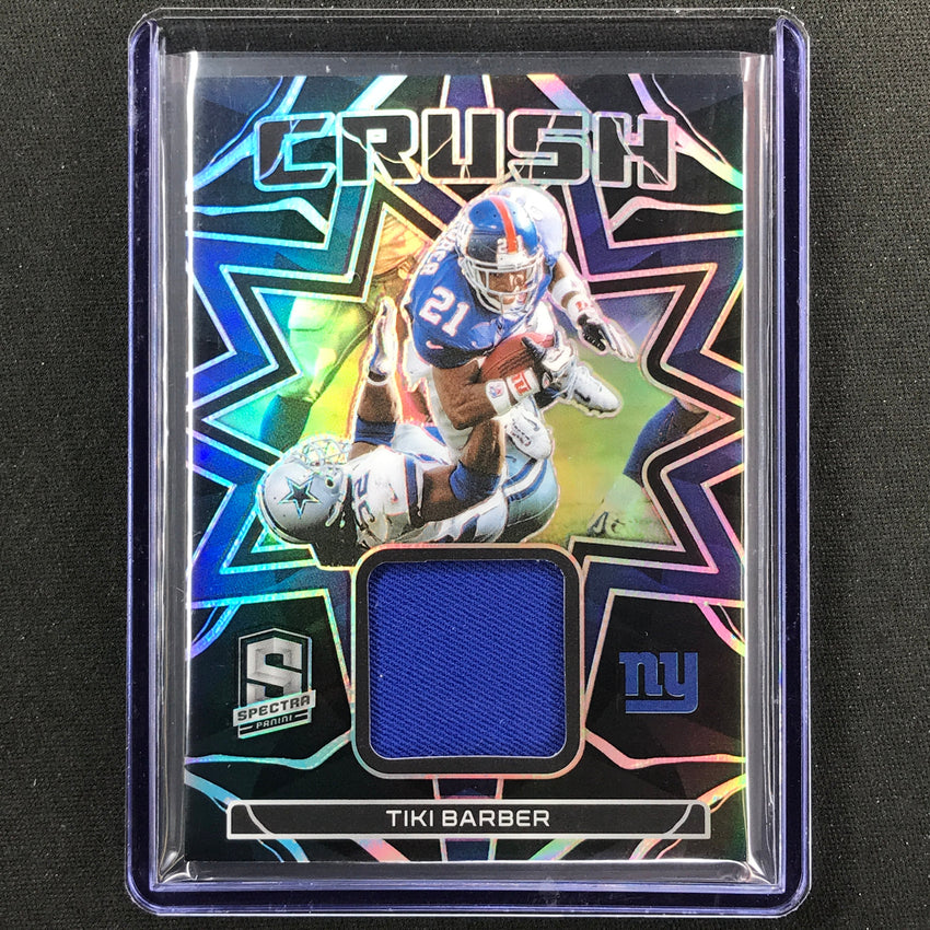 2023 Spectra Football Tiki Barber Crush Jersey Relic Silver 69/99