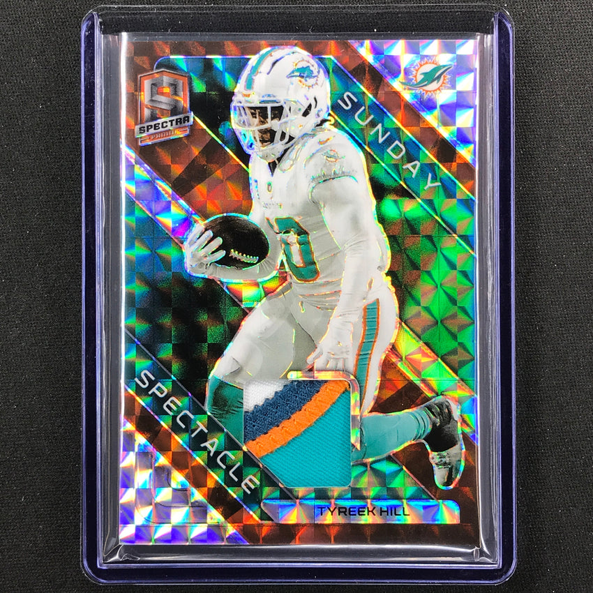 2023 Spectra Football Tyreek Hill Sunday Spectacle Patch Relic Orange Neon 3/10