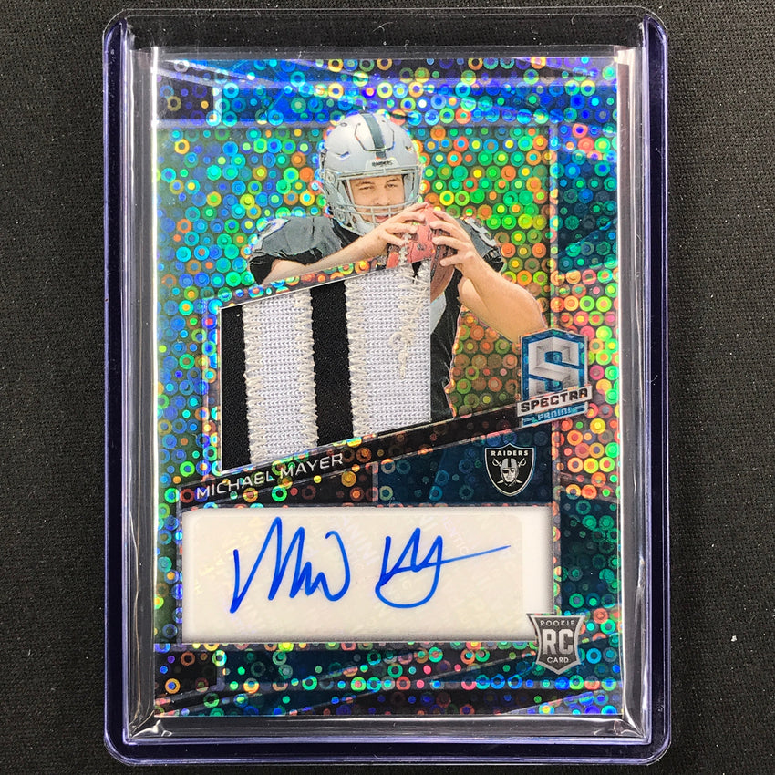 2023 Spectra Football Michael Mayer Rookie Patch Auto Blue Neon 5/50