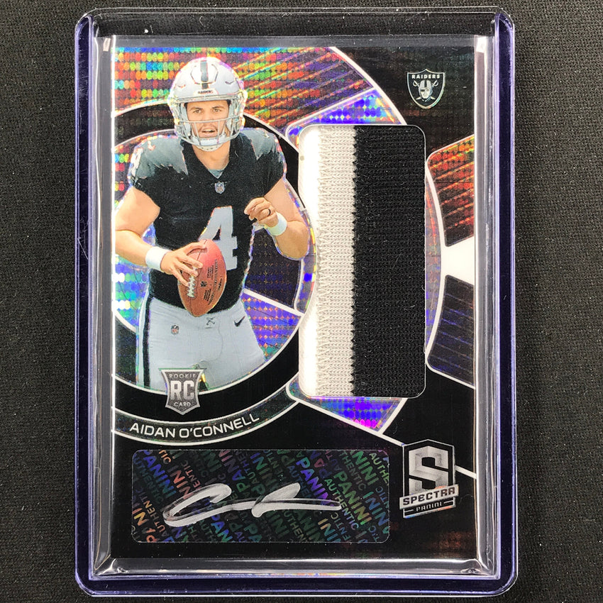 2023 Spectra Football Aidan Oconnell Radiant Rookie Patch Auto Black Neon 8/10