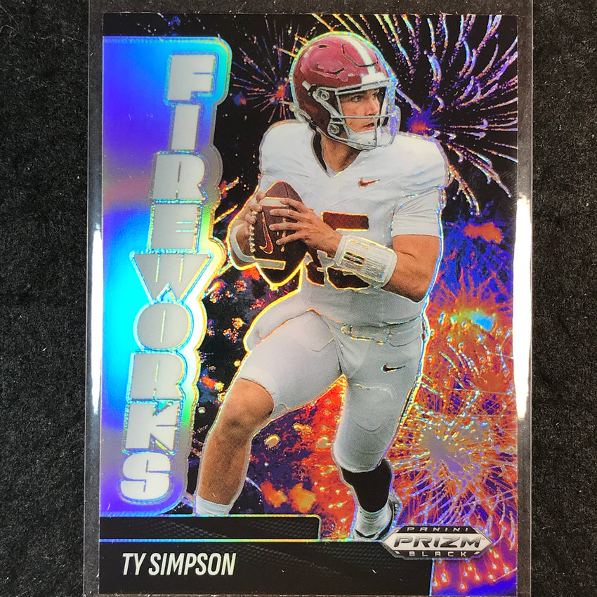2025 Prizm Black Football TY SIMPSON Fireworks Silver #1