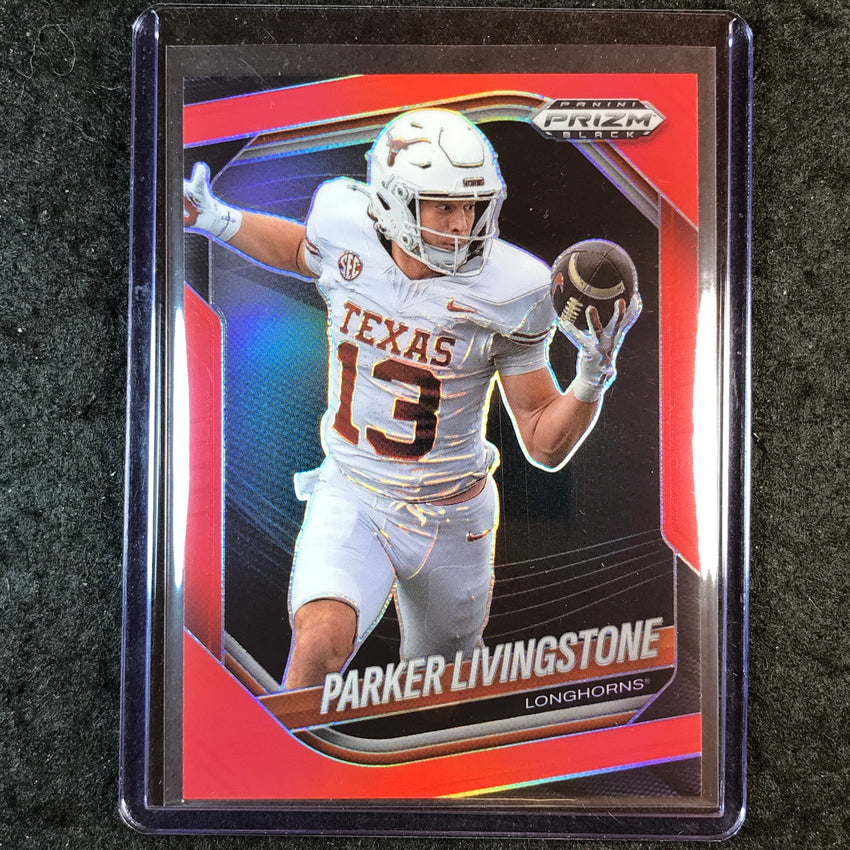 2025 Prizm Black Football PARKER LIVINGSTONE Prospect Red /299 #175