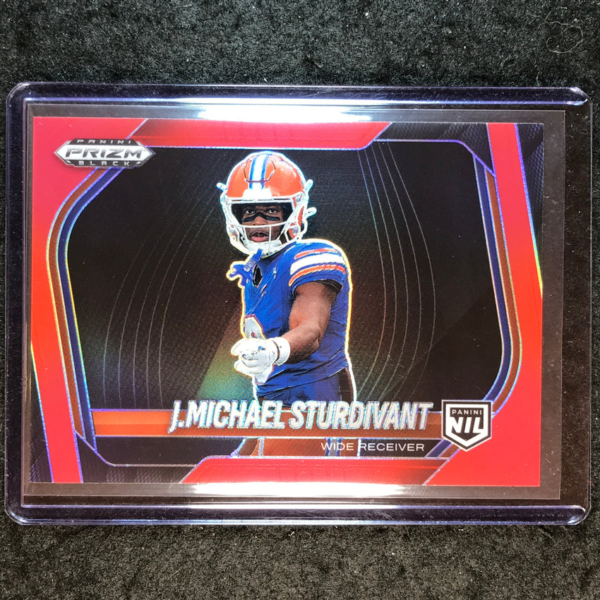 2025 Prizm Black Football J.MICHAEL STURDIVANT Prospect Extended Red /299 #184