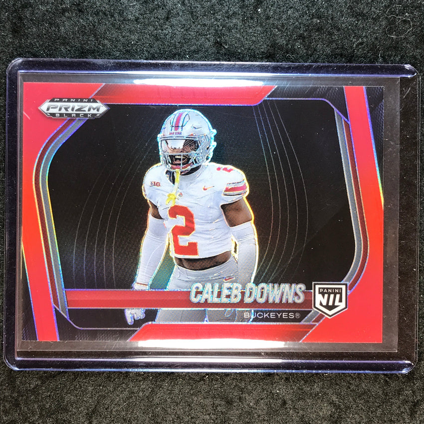 2025 Prizm Black Football CALEB DOWNS NIL Prospect Extended Red /299 #190