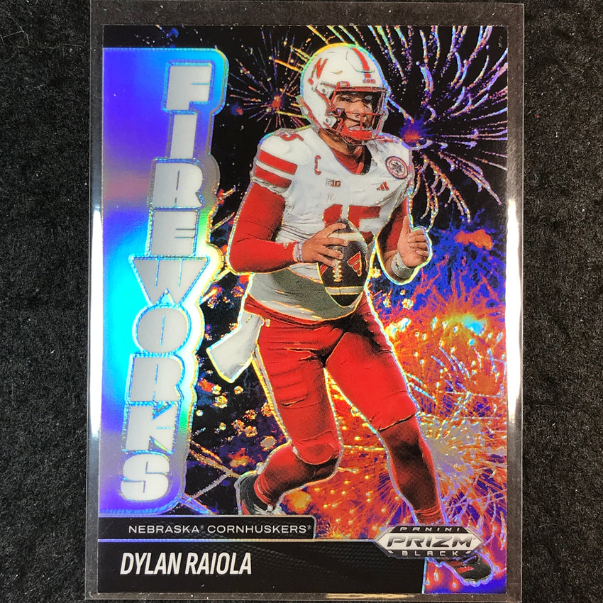 2025 Prizm Black Football DYLAN RAIOLA Fireworks Silver #9