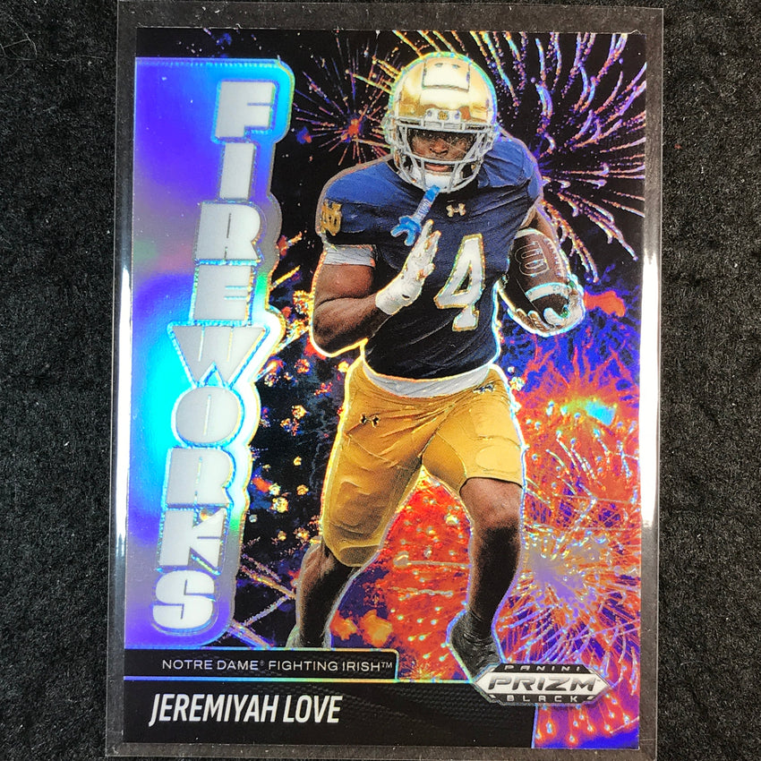 2025 Prizm Black Football JEREMIYAH LOVE Fireworks Silver #10
