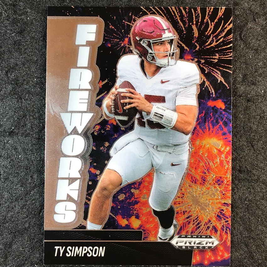2025 Prizm Black Football TY SIMPSON Fireworks Base #1