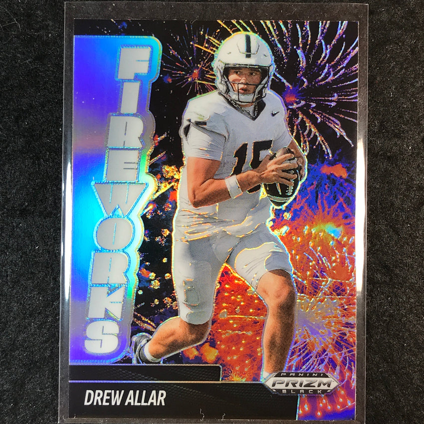 2025 Prizm Black Football DREW ALLAR Fireworks Silver #13