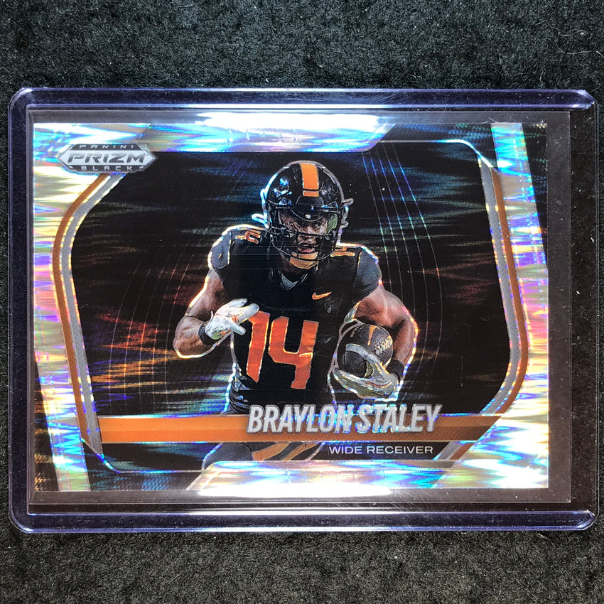 2025 Prizm Black Football BRAYLON STALEY Prospect Extended Skewed /249 #191