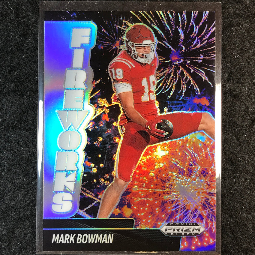 2025 Prizm Black Football MARK BOWMAN Fireworks Silver #15