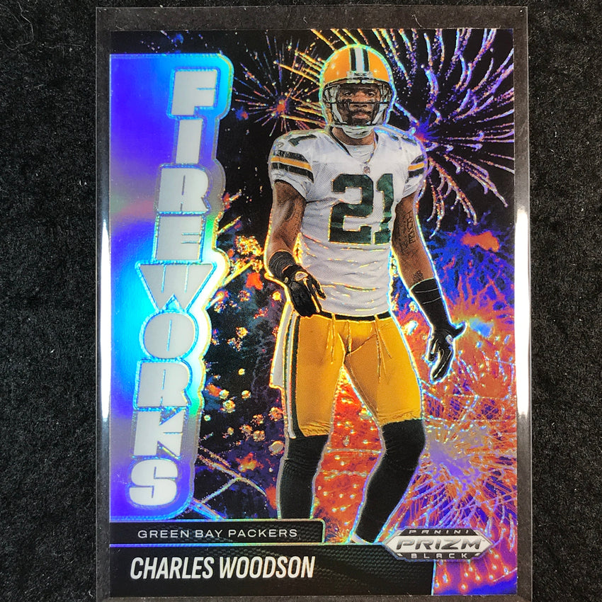 2025 Prizm Black Football CHARLES WOODSON Fireworks Silver #21