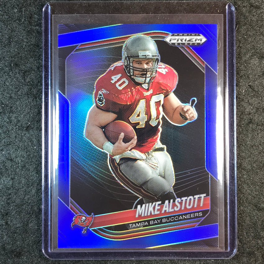2025 Prizm Black Football MIKE ALSTOTT Base Blue 121/199 #145