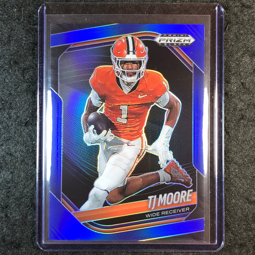 2025 Prizm Black Football TJ MOORE Prospect Blue 60/199 #162