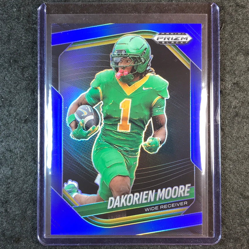 2025 Prizm Black Football DAKORIEN MOORE Prospect Blue 82/199 #169