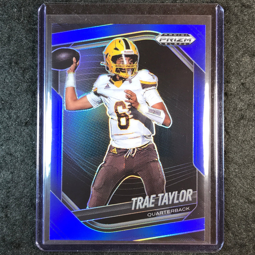 2025 Prizm Black Football TRAE TAYLOR Prospect Blue 32/199 #179