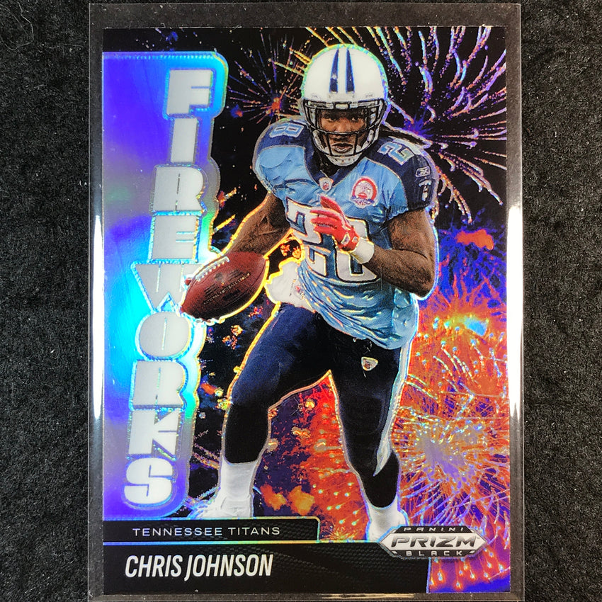 2025 Prizm Black Football CHRIS JOHNSON Fireworks Silver #22