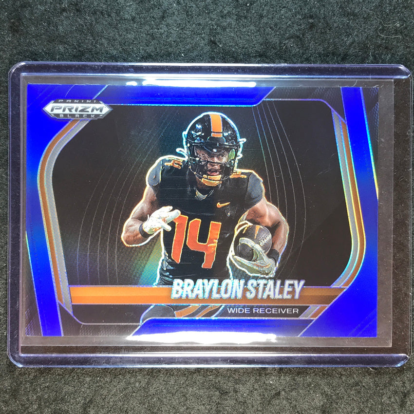 2025 Prizm Black Football BRAYLON STALEY Prospect Extended Blue 173/199 #191