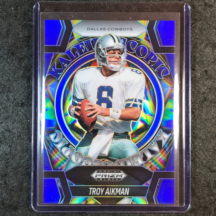 2025 Prizm Black Football TROY AIKMAN Kaleidoscopic Blue 12/199 #23