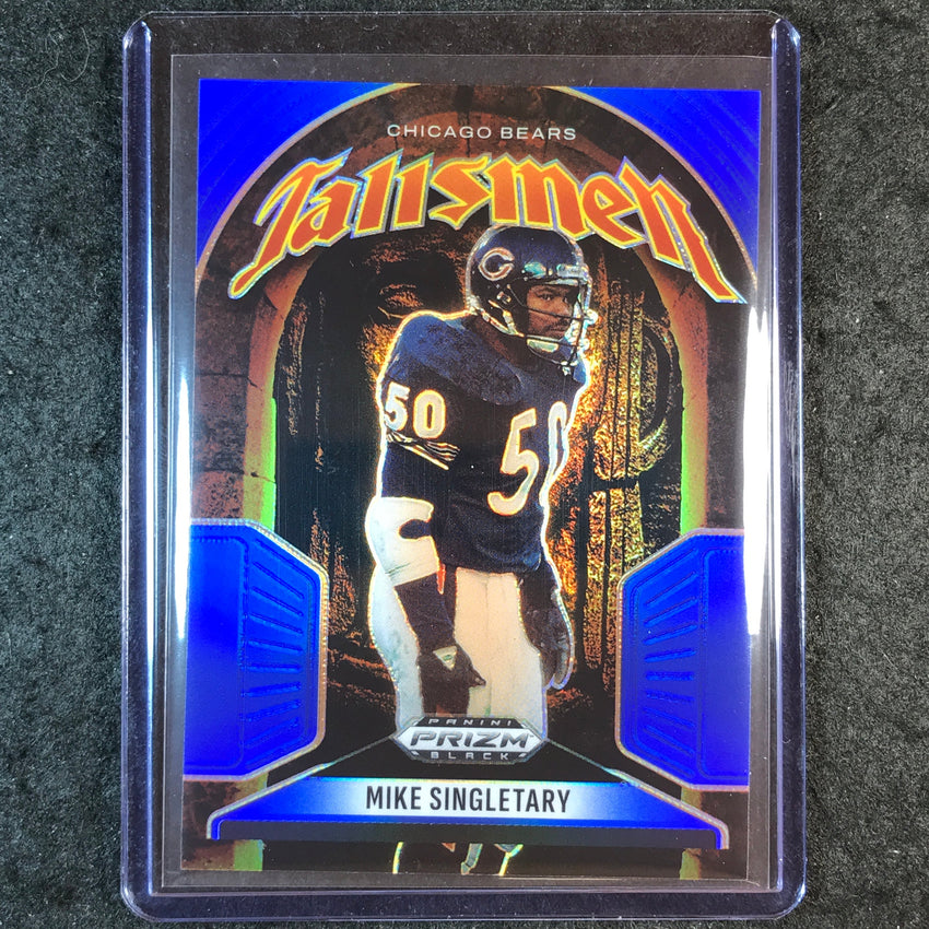 2025 Prizm Black Football MIKE SINGLETARY Talismen Blue 123/199 #12