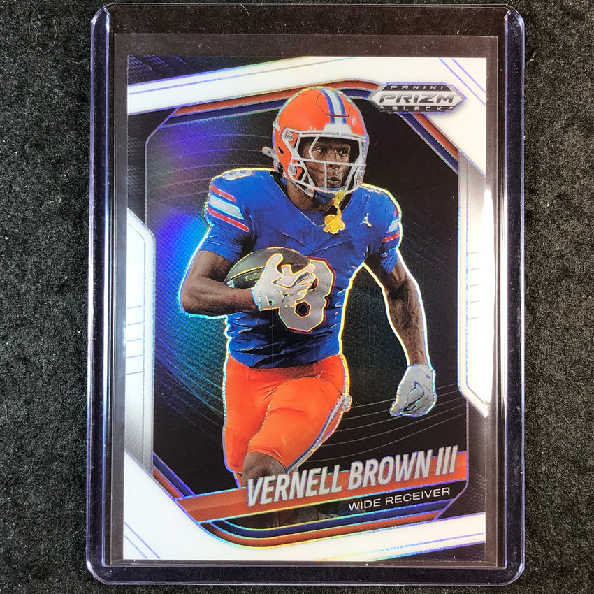 2025 Prizm Black Football VERNELL BROWN III Prospect White 86/175 #158