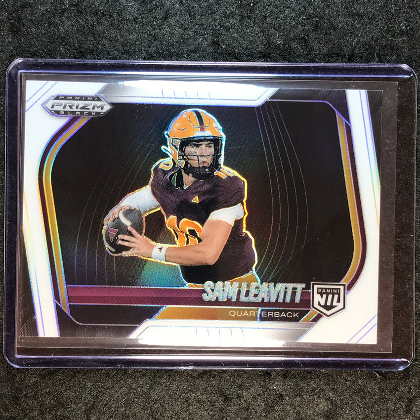 2025 Prizm Black Football SAM LEAVITT NIL Prospect Extended White 54/175 #182