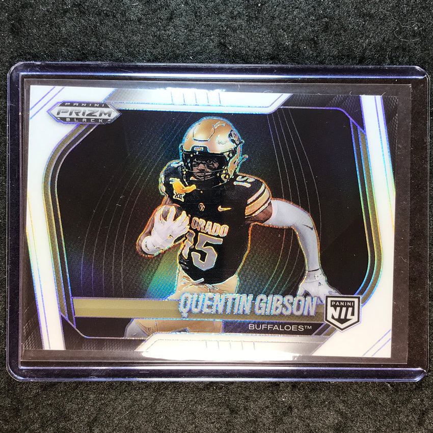 2025 Prizm Black Football QUENTIN GIBSON NIL Prospect Extended White 3/175 #183