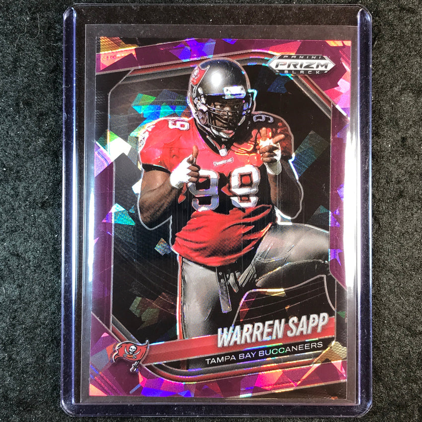 2025 Prizm Black Football WARREN SAPP Base Purple Ice 85/149 #144