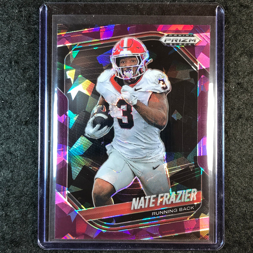2025 Prizm Black Football NATE FRAZIER Prospect Purple Ice 95/149 #156
