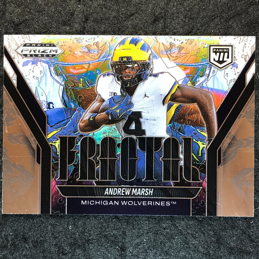 2025 Prizm Black Football ANDREW MARSH Fractal Base #16
