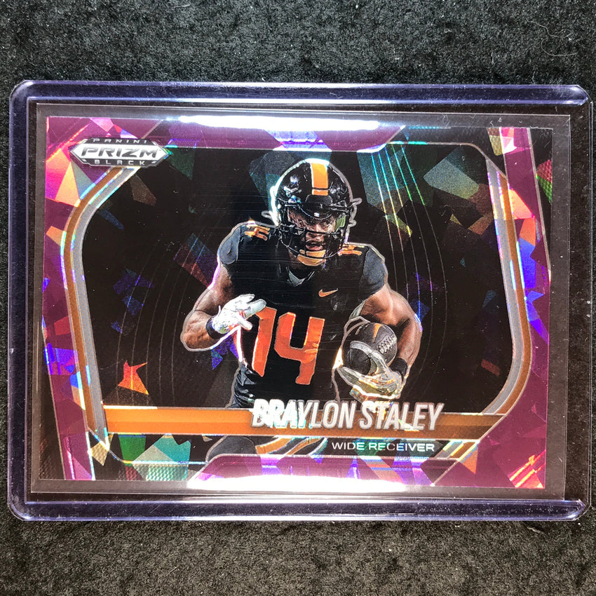 2025 Prizm Black Football BRAYLON STALEY Prospect Extended Purple Ice 137/149