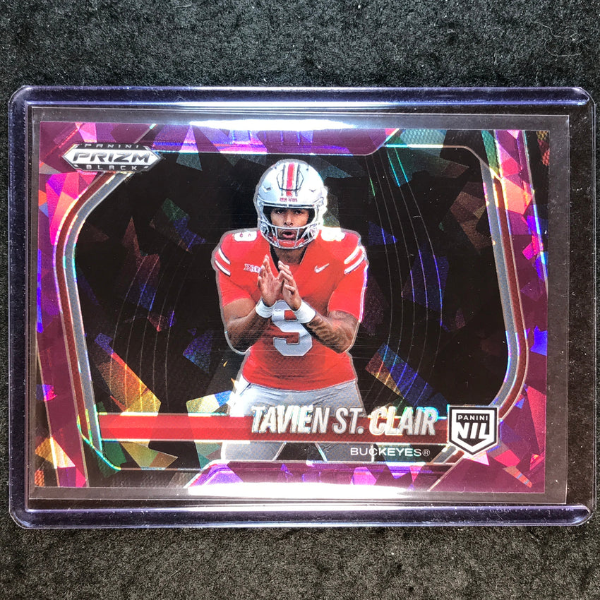 2025 Prizm Black Football TAVIEN ST. CLAIR Prospect Extended Purple Ice 77/149