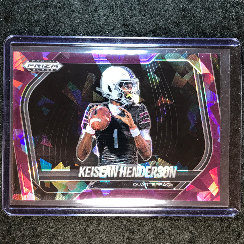 2025 Prizm Black Football KEISEAN HENDERSON Prospect Extended Purple Ice 17/149