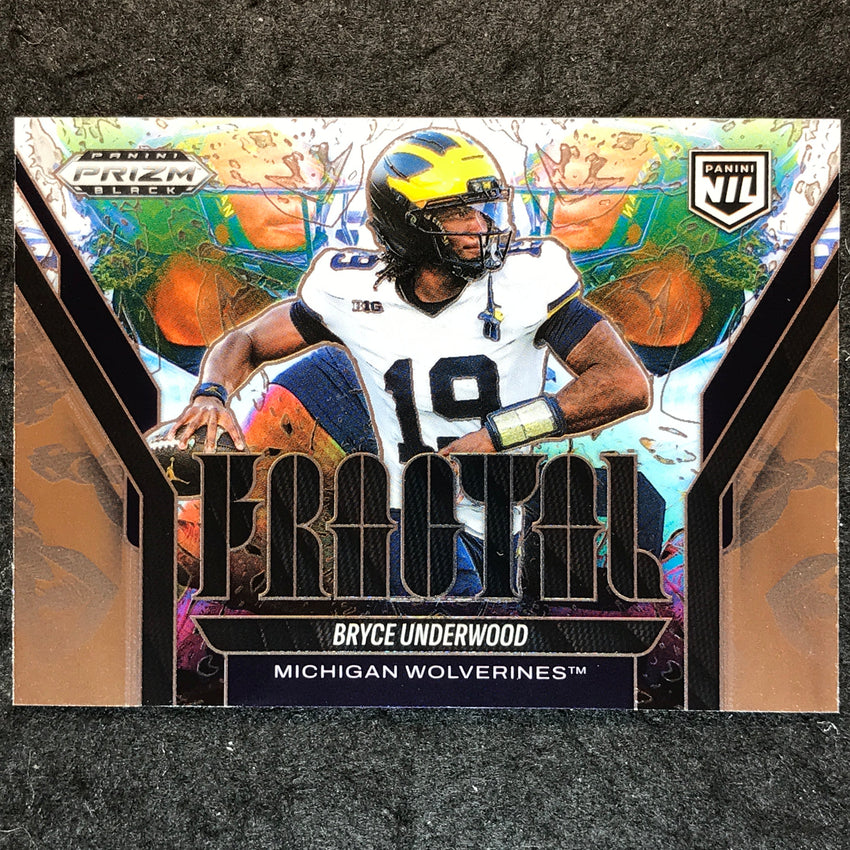 2025 Prizm Black Football BRYCE UNDERWOOD Fractal Base #17