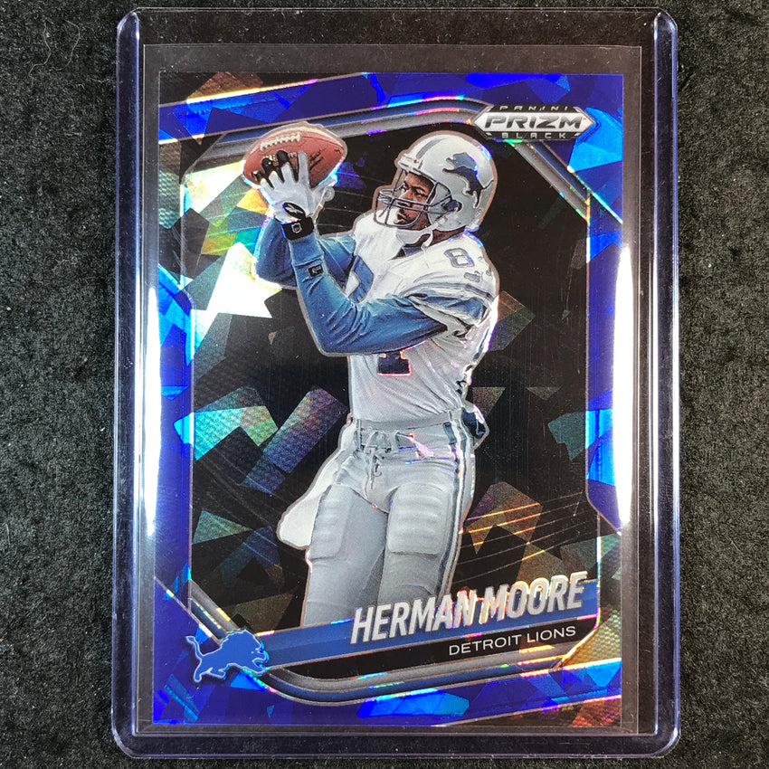 2025 Prizm Black Football HERMAN MOORE Base Blue Ice 46/125 #57
