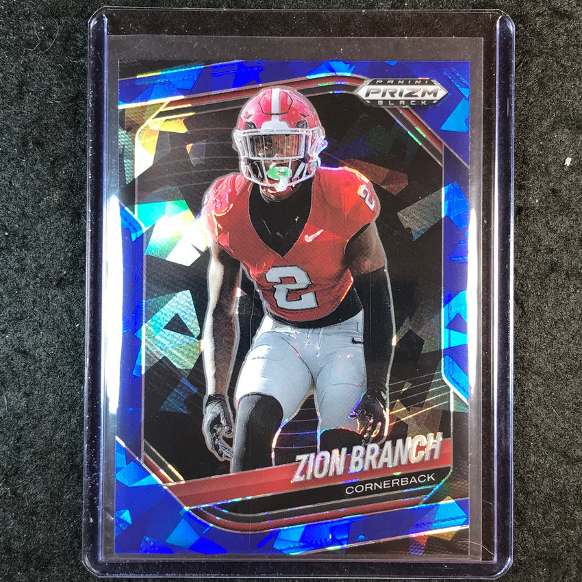 2025 Prizm Black Football ZION BRANCH Prospect Blue Ice 82/125 #178