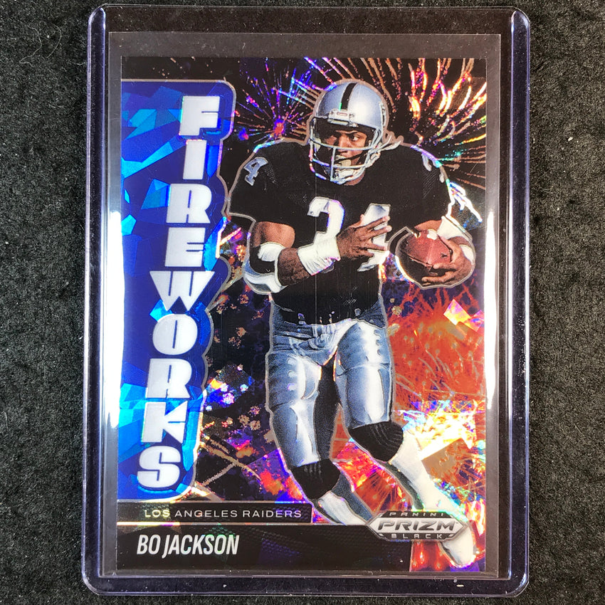 2025 Prizm Black Football BO JACKSON Fireworks Blue Ice 69/125 #19
