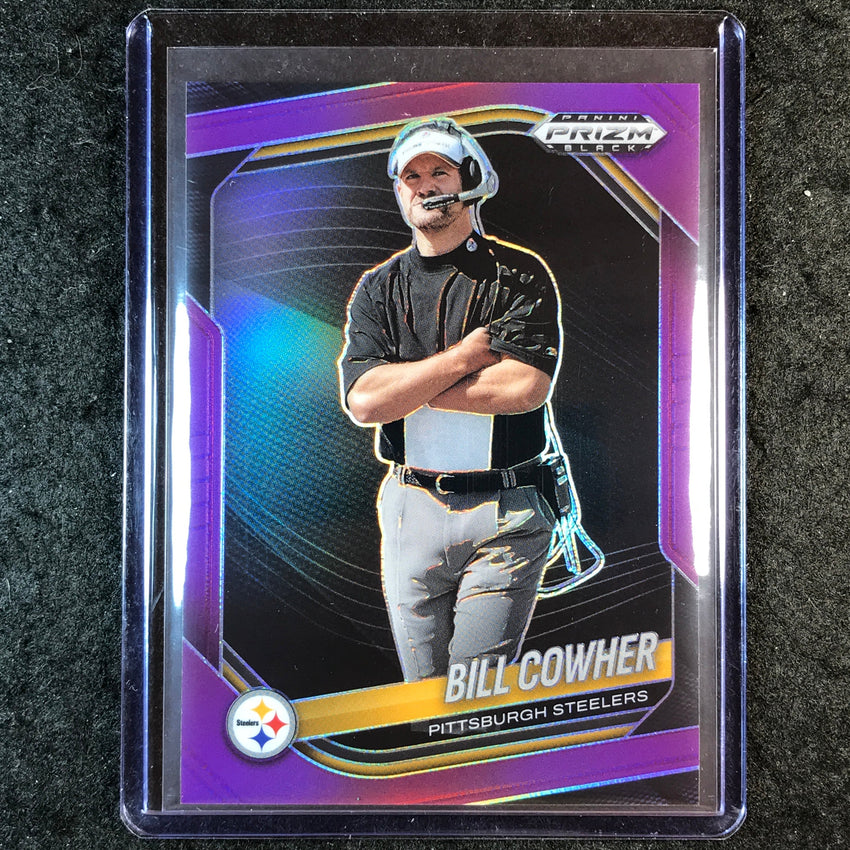 2025 Prizm Black Football BILL COWHER Base Purple 48/99 #118