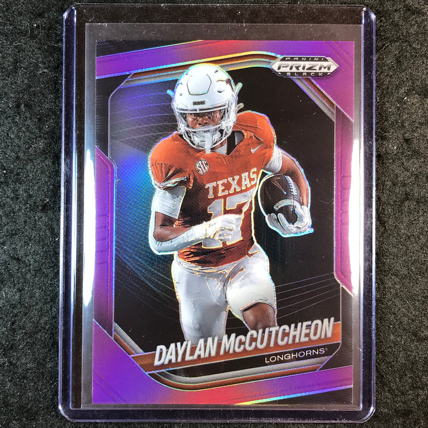 2025 Prizm Black Football DAYLAN MCCUTCHEON Prospect Purple 16/99 #174