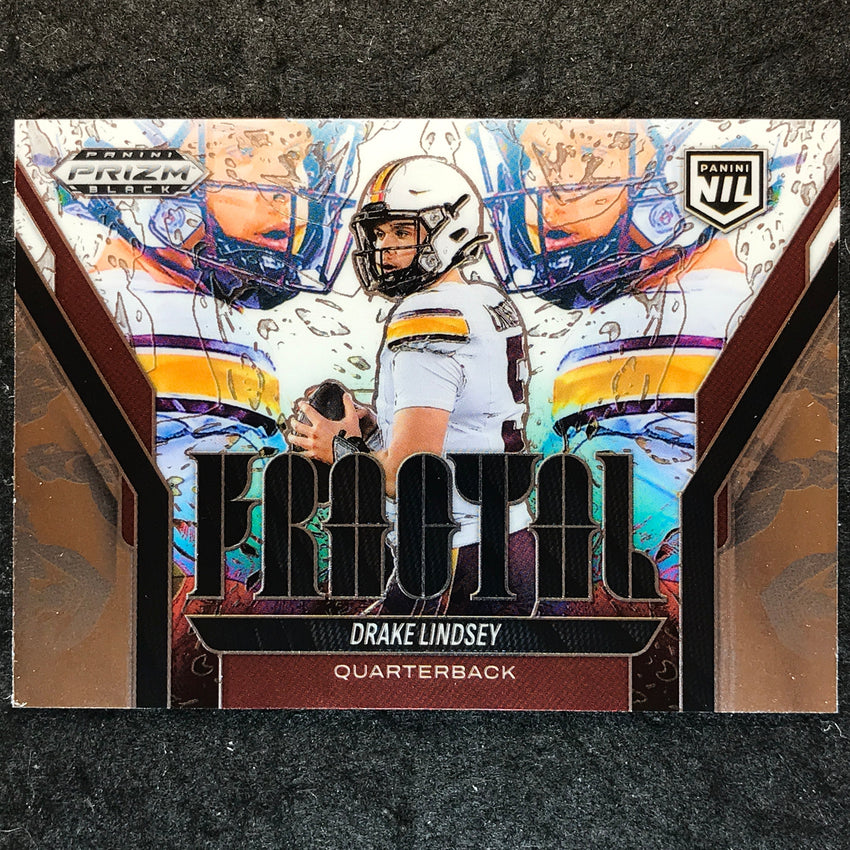 2025 Prizm Black Football DRAKE LINDSEY Fractal Base #24